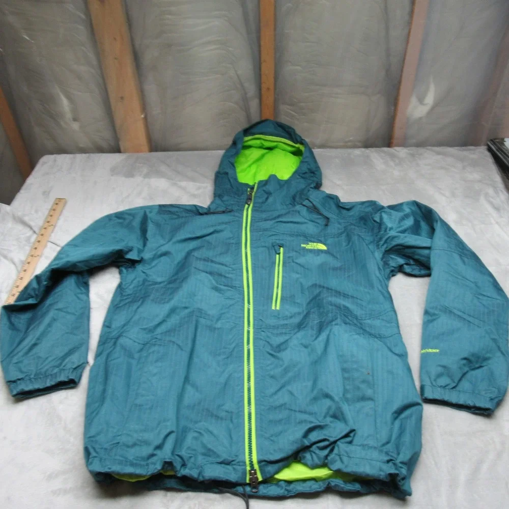 North Face Reardon Jacket Mens Large Blue Hooded Insulated Full Zip Waterproof